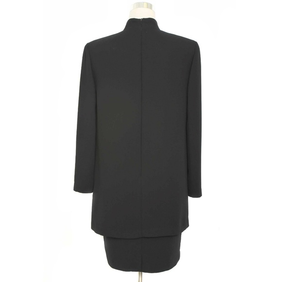 JONES NEW YORK Black Cocktail Evening Dress with Attached Embellished Jacket - Picture 4 of 6